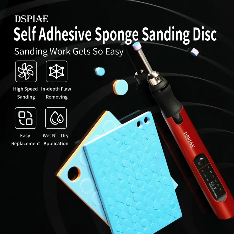 Model Kit Tool Set - DSPIAE SS-C01-C02 Schwamm-Schleifpapierscheibe, Modell-Schleifwerkzeug, selbstklebendes Schleifwerkzeug-Set