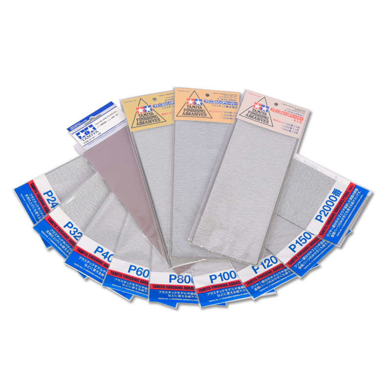 Model Kit Tool Set - Tamiya Finishing Abrasives Schleifpapier-Schleifschwamm-Set für DIY-Plastikpuppen,