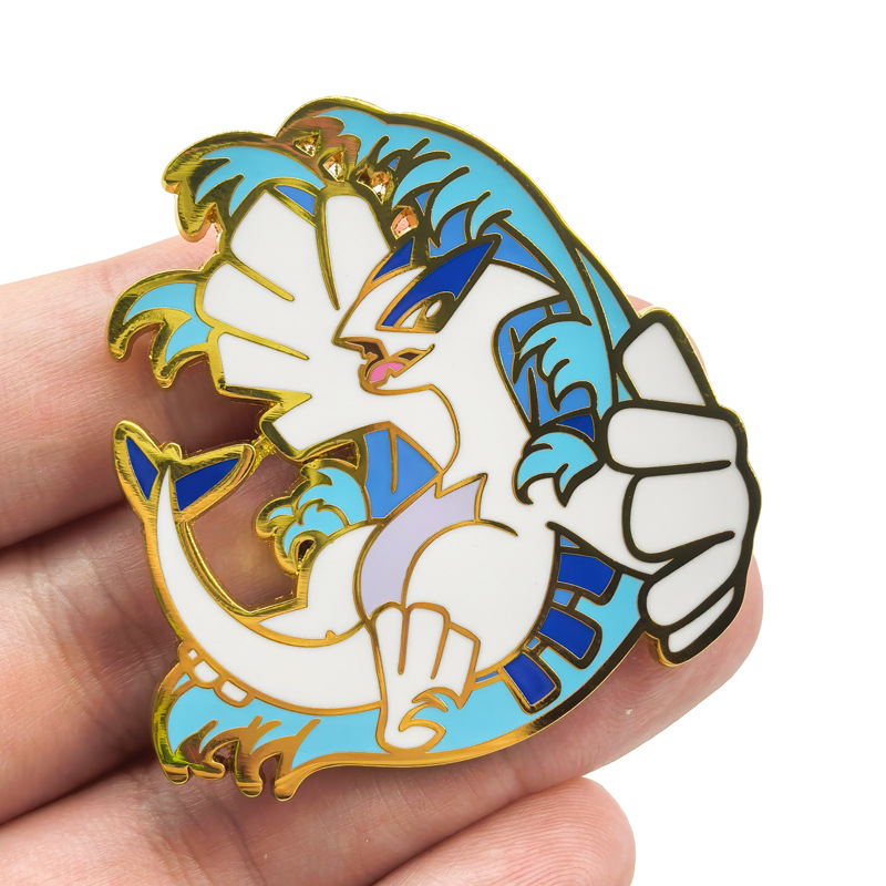 Model Kit Lugia - Lugia-Abzeichen Anime-Legenden-Monster-Pins Japanisches Spiel Anhänger Broschen