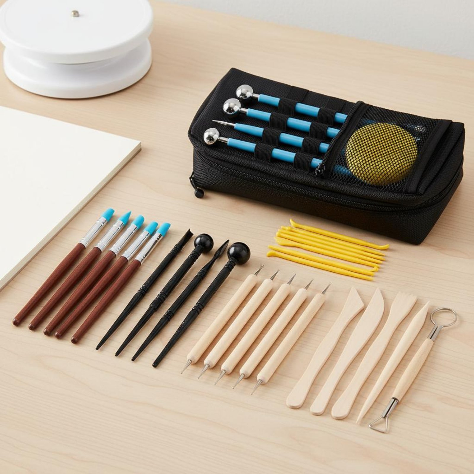 Model Kit Tool Set - 38-teiliges Tonmodellier-Set, langlebige Materialien, synthetisches Tonwerkzeug-Set,