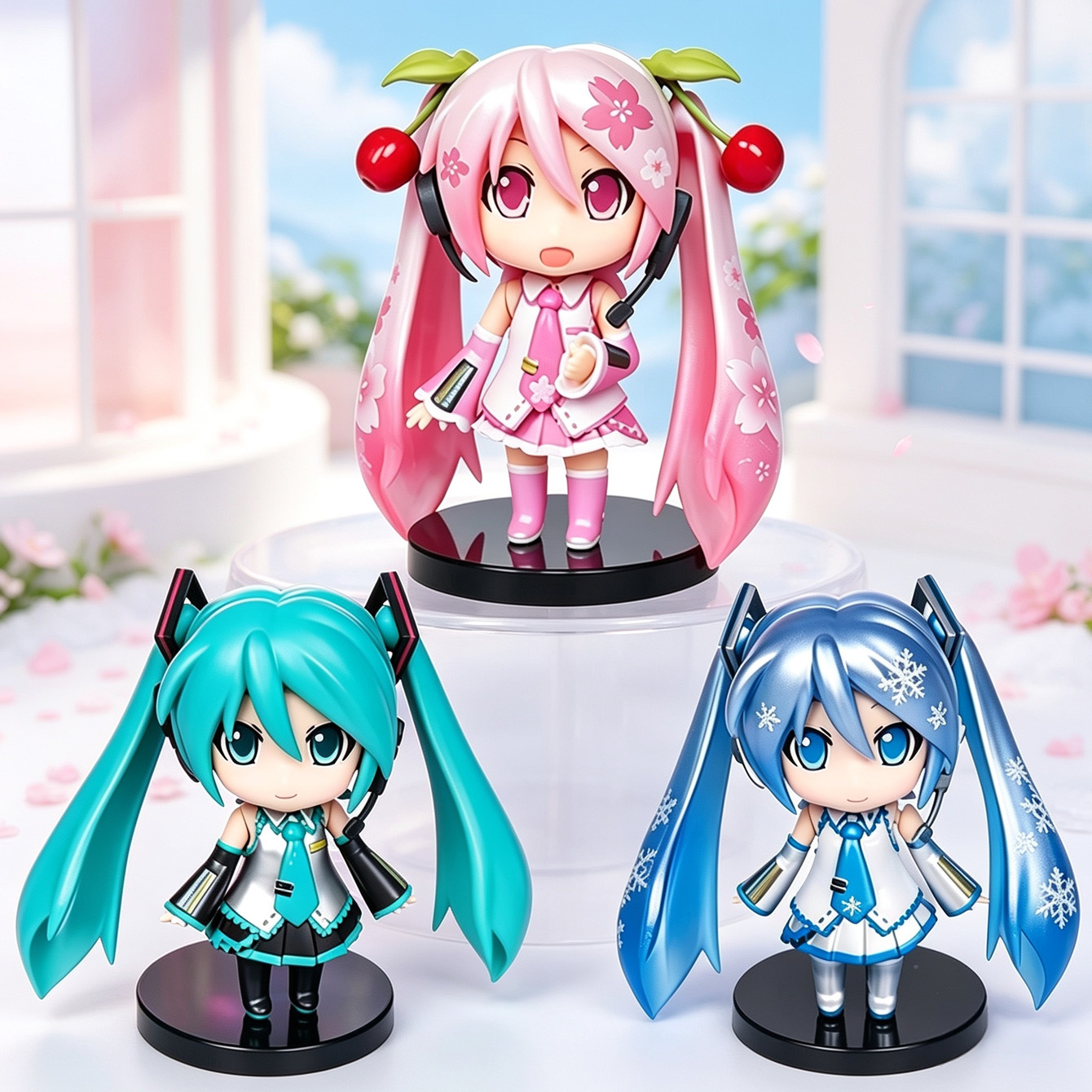 Model Kit Hatsune Miku - Hatsune Miku 3-teiliges Nendoroid-Stil Figurenset: Klassische