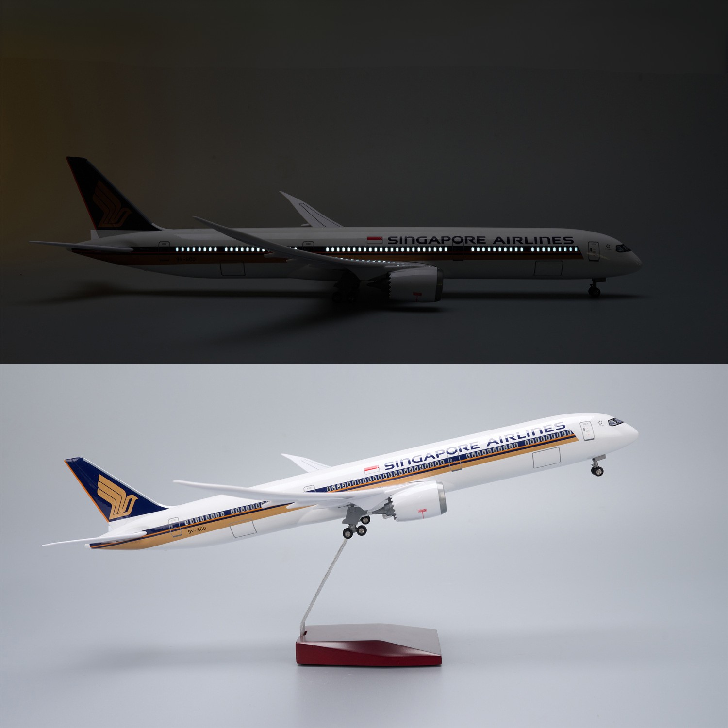 Model Kit Singapore - 47cm Singapore B787-10 Flugzeugmodell aus Kunstharz