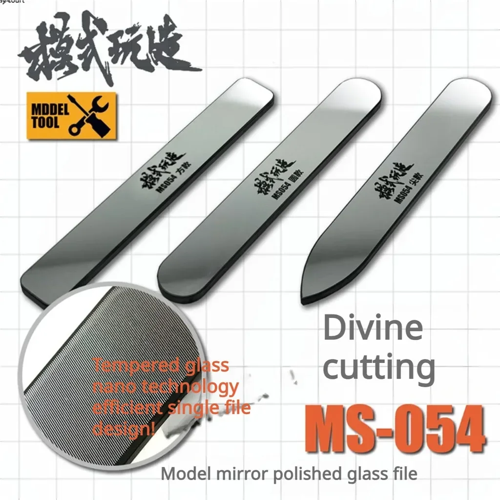 Model Kit Paint Set - MS054 13,5x90mm Modell-Spiegelpolierter Glasfeilen-Satz Modellbau-Werkzeuge für
